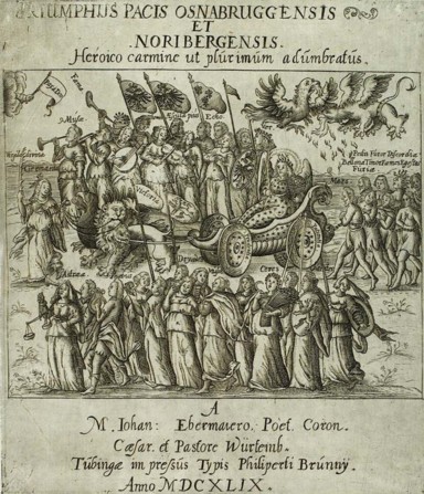 Allegorische Darstellung "Triumph des Osnabrücker und Nürnberger Friedens"