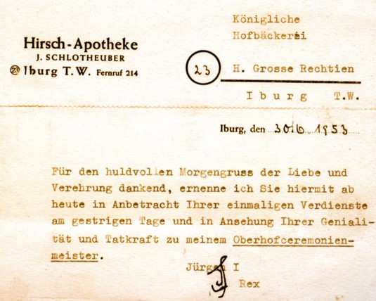 Schreiben vom 30.06.1953