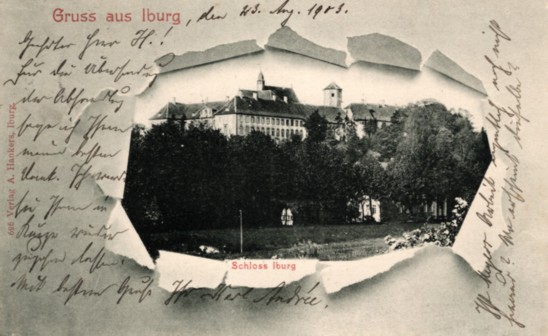 Postkarte mit Schloss und Kloster Iburg