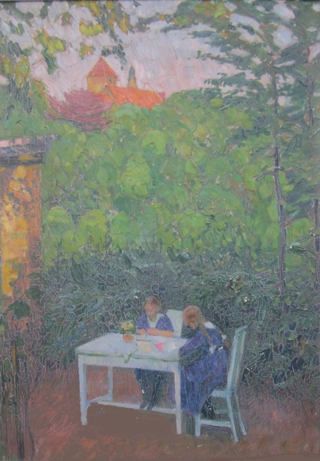 Gemälde "Im Meien in Iburg" von Carl Schmitz-Pleis, um 1915