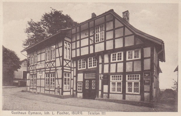 Ansichtskarte, Gasthaus Eymann, Inhaber: Ludwig Fischer