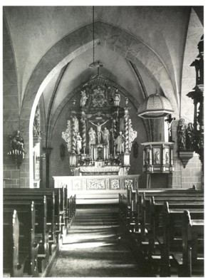 Inneres der Fleckenskirche, um 1921