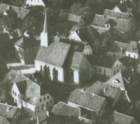 Luftbild der Fleckenskirche vom 18. Mrz 1930