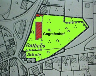 Ausschnitt aus dem Bebauungsplan "Ortszentrum" mit dem Gografenhof