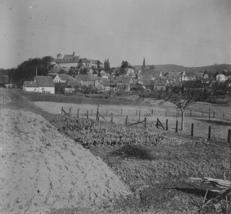 Schlo und Flecken Iburg von der Glaner Strae aus gesehen