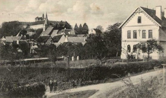 Blick auf Iburg mit Franziskus-Hospital (rechts)