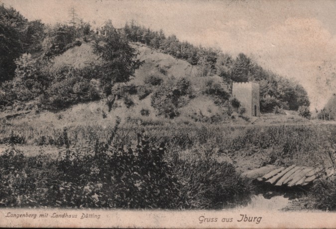 Landhaus Dtting mit romanischem Wehrturm auf einer Postkarte