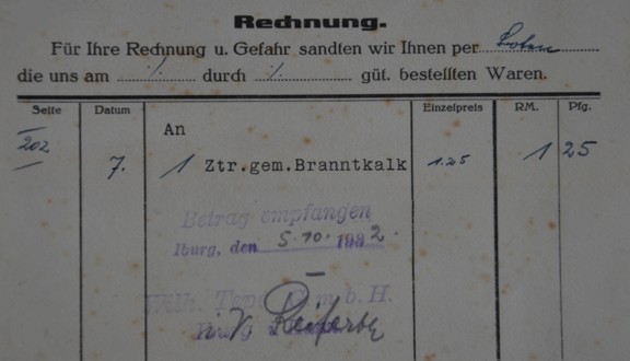 Rechnung vom 05.10.1932