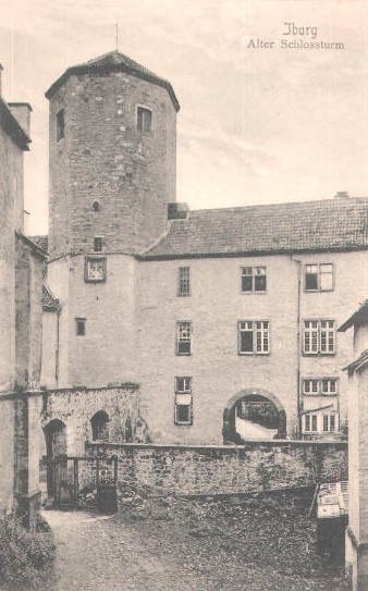 Bergfried auf einer Ansichtskarte, gelaufen 1905