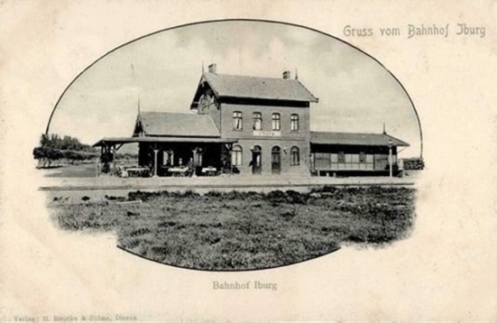 Ansichtskarte vom Bahnhof Iburg, 1905