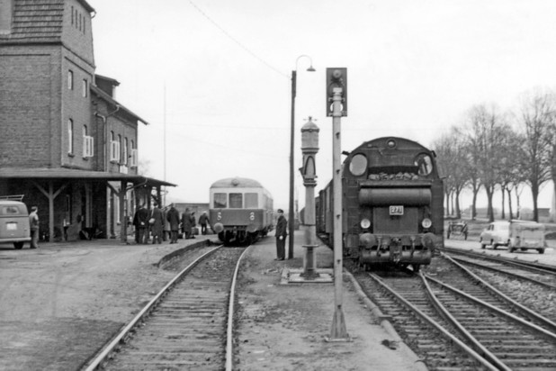 Bahnverkehr in den 60er Jahren am Bahnhof Iburg