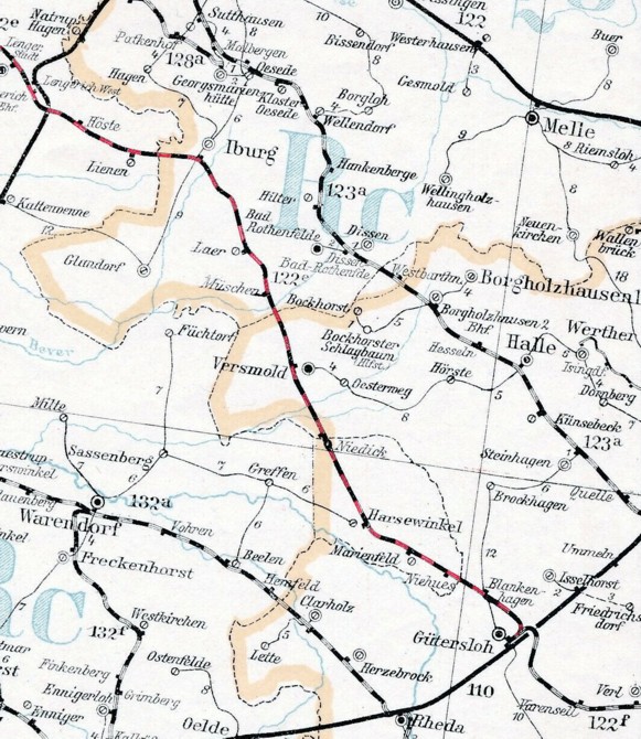 Eisenbahn-Teilkarte, 1930